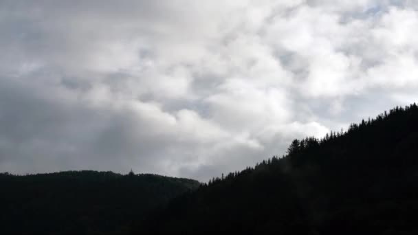 Nube Mañana Lapso Tiempo Las Montañas Sobre Bergen Noruega — Vídeo de stock