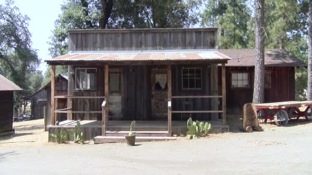 Old Western Town Theme Building Two Doors — Stock Video