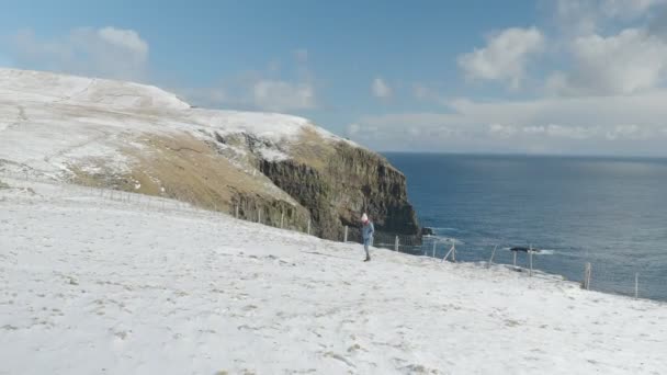 Cenário Cinematográfico Dramático Aldeia Das Ilhas Faroé — Vídeo de Stock