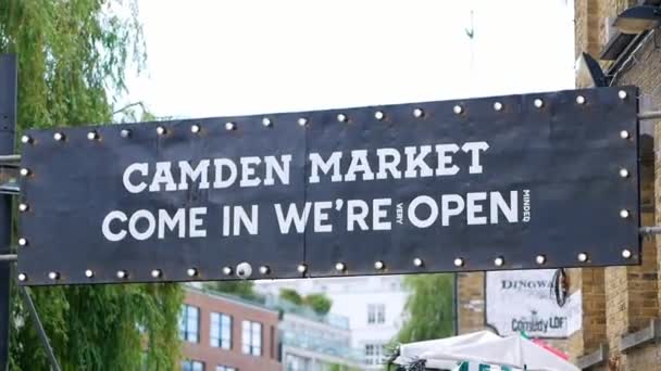 Dia Brilhantemente Ocupado Mercado Camden — Vídeo de Stock