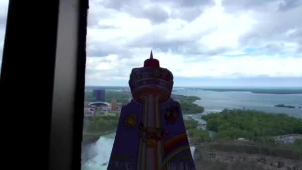 Uma Cronologia Comovente Quedas Niágara Tiradas Torre Skylon — Vídeo de Stock