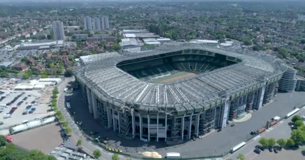 Luchtfoto Van Twickenham Stadium Thuisbasis Van Engels Rugby Gelegen Tussen — Stockvideo