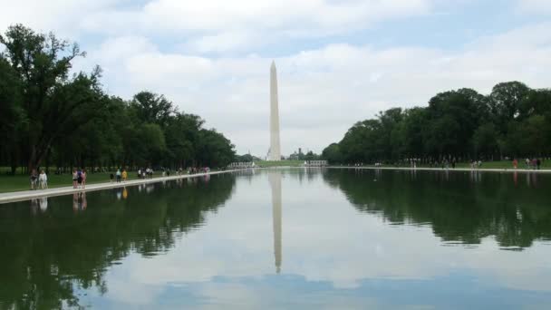 Vista Memorial Washington Frente Lincoln Memorial — Vídeo de Stock