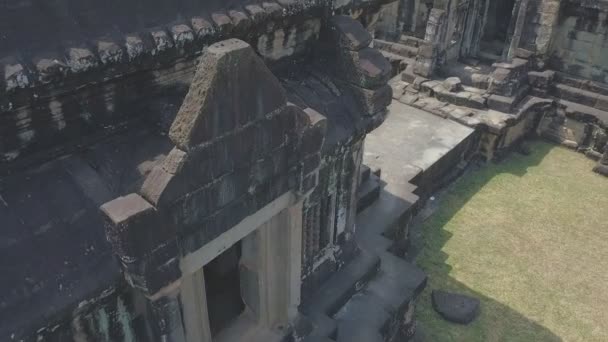 Vista Del Histórico Templo Piedra Situado Camboya Aérea — Vídeos de Stock