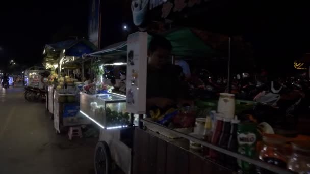 City Street Night Σκηνή Στην Καμπότζη — Αρχείο Βίντεο