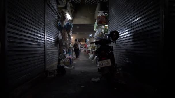 Urban City Street Scene Night Cambodia — Stock Video