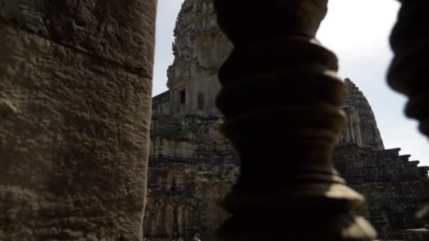 Uitzicht Historische Stenen Tempel Gelegen Cambodja Luchtfoto — Stockvideo