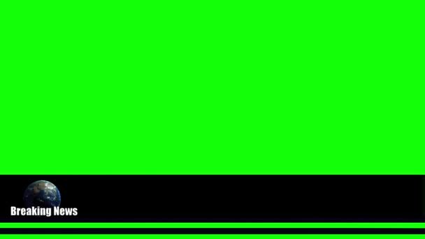 Breaking News Animerad Nedre Tredje Overlay Chroma Key Green Screen — Stockvideo