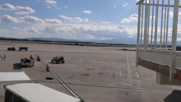 Desfasamento Tempo Aeroporto Aviões Aterragem Descolagem — Vídeo de Stock