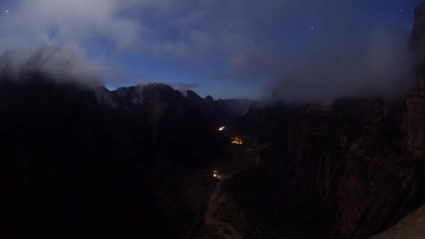 Sterne Und Morgengrauen Zion Nationalpark — Stockvideo