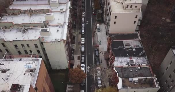 Flying Harlem Rooftops Street — Stock Video