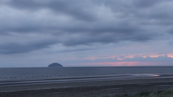 Ailsa Craig时间流逝苏格兰西海岸 — 图库视频影像
