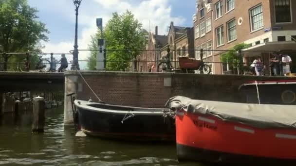 Paseo Barco Por Los Canales Amsterdam — Vídeos de Stock