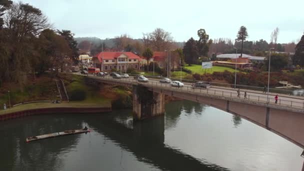 Ponte Pedro Valdivia Cidade Sul Chile Ligue Para Valdivia Pela — Vídeo de Stock