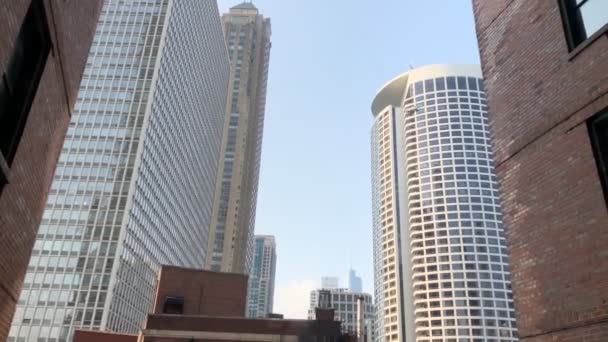 Πόλη Κτίρια Στο Κέντρο Του Σικάγο — Αρχείο Βίντεο
