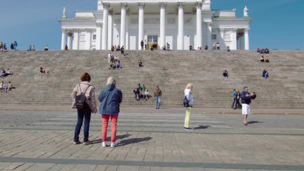 Cattedrale Helsinki Piazza Del Senato Una Luminosa Giornata Estiva — Video Stock