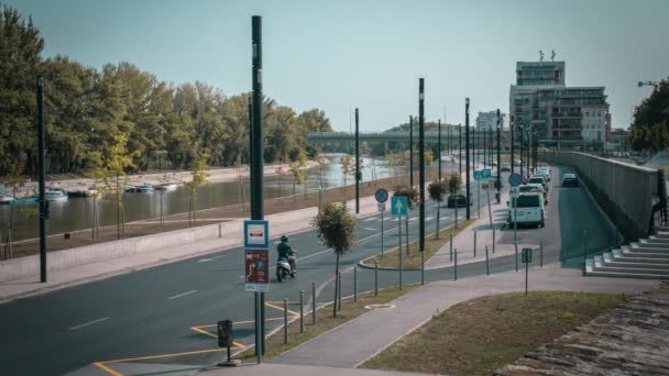 Time Lapse Vidéo Circulation Près Rivière — Video