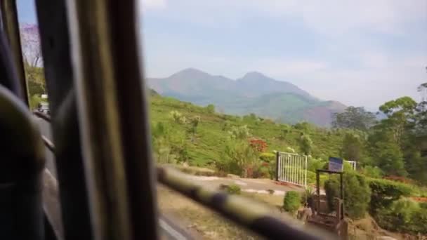 Viaggio Autobus Attraverso Campi Munnar India — Video Stock