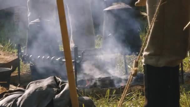 Vista Fogueira Confederada Queimando — Vídeo de Stock