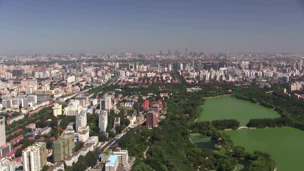 Pekings Sjeldne Panorama Solskinn Uten Smog Kina – stockvideo