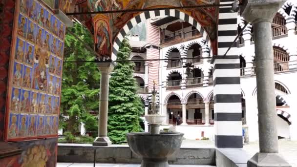 Walking Rila Monastery Bulgaria — Stock Video