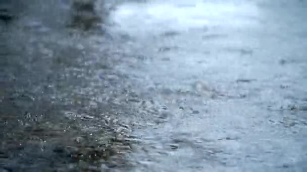 Asfaltın Üstüne Düşen Yağmur — Stok video