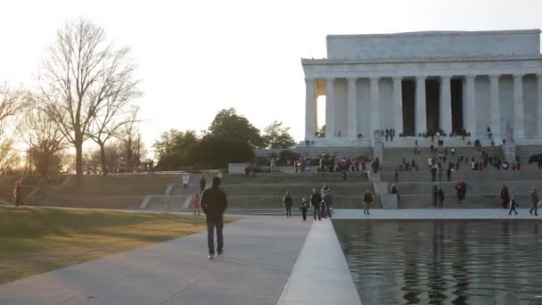 Monumento Lincoln Soleado Día Invierno — Vídeos de Stock