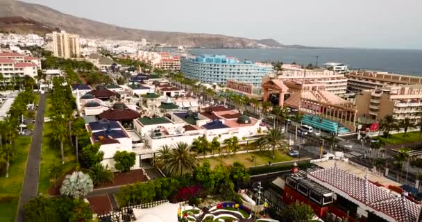 Uma Vista Aérea Costa Adeje Localizada Tenerife Nas Ilhas Canárias — Vídeo de Stock