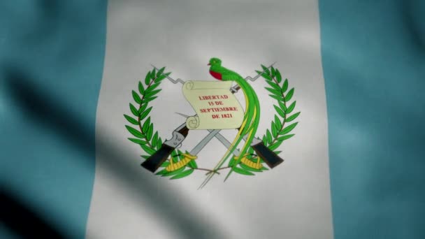 Σημαία Της Γουατεμάλας Αργή Κίνηση Χαιρετάει Κλοπή Κίνησης Ιδανικό Για — Αρχείο Βίντεο