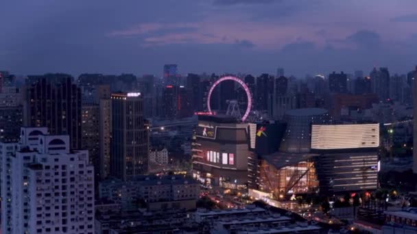 Shanghai Skylines Bij Dageraad Uhd Dag Tijd Beeldmateriaal — Stockvideo