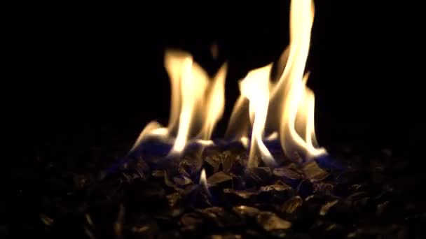 Fiamma Pozzo Fuoco Propano Notte — Video Stock