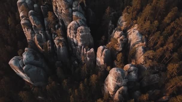 Riprese Montagne Rocciose Repubblica Ceca Viste Dall Alto — Video Stock