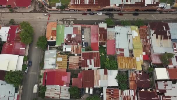 Costa Rica Cidade Puntarenas Drone Tiro Casas Estádio Futebol — Vídeo de Stock