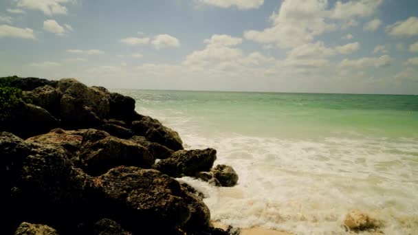 West Grand Bahama Island Beach Rocks — Vídeo de Stock