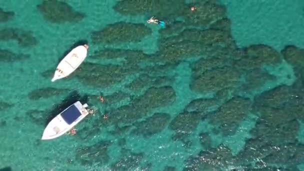 Drón Videó Jachtok Emberek Úszás — Stock videók