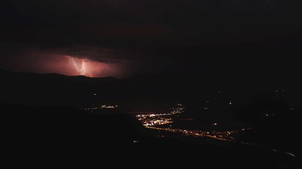 Fulmine Time Lapse Cinemagraph Sulla Città Notte — Video Stock