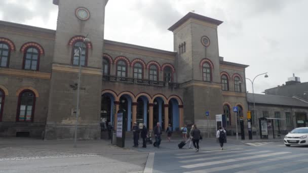 Stacja Kolejowa Roskilde Dania — Wideo stockowe