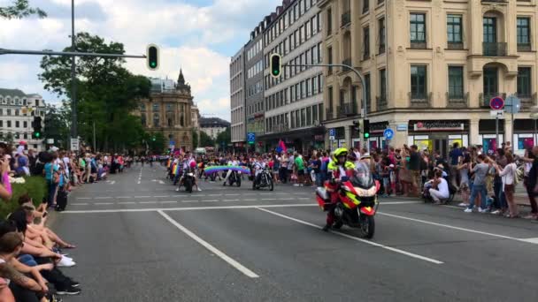 Beierse Politie Bij Csd München — Stockvideo