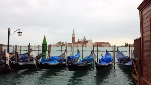 ゴンドラス ヴェネツィア イタリアの旅行 ビデオ — ストック動画