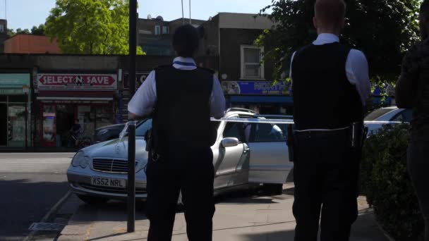 Лондон Велика Британія Червень 2018 Поліцейські Місці Злочину Після Обіду — стокове відео