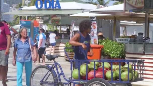 Caluroso Día Verano Playa Copacabana Río Janeiro Brasil — Vídeos de Stock