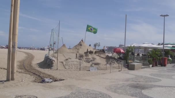 Einem Heißen Sommertag Copacabana Strand Rio Janeiro Brasilien — Stockvideo