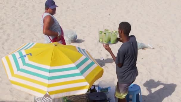 Upalny Letni Dzień Plaża Copacabana Rio Janeiro Brazylia — Wideo stockowe