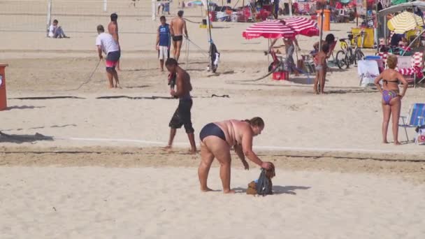 Sıcak Bir Yaz Gününde Obezite Rio Janeiro Copacabana Plajı Brezilya — Stok video