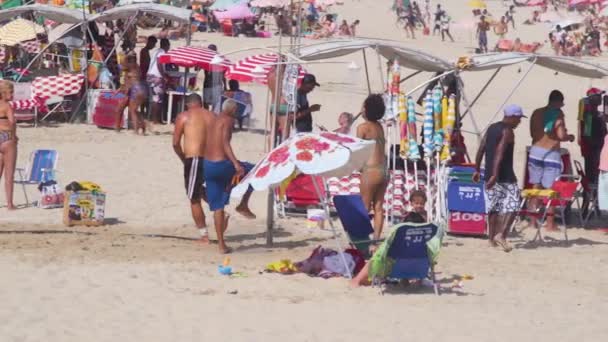 Obesidade Dia Quente Verão Praia Copacabana Rio Janeiro Brasil — Vídeo de Stock