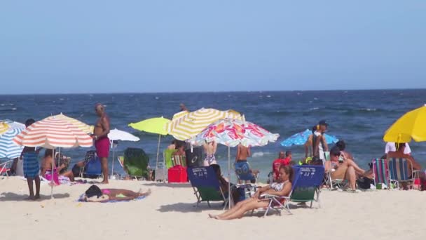 Hot Summer Day Copacabana Beach Rio Janeiro Brazil — Stock Video