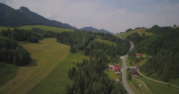 Arial Europian Mountain Settlements — Stock video