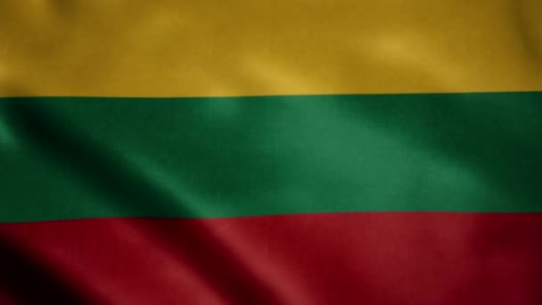 Litauens Flagga Slow Motion Vinkar Loopar Animation Idealisk För Idrottsevenemang — Stockvideo
