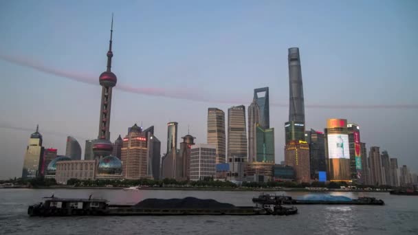 Día Noche Shanghai Tiempo Caducidad Imágenes Del Día — Vídeos de Stock