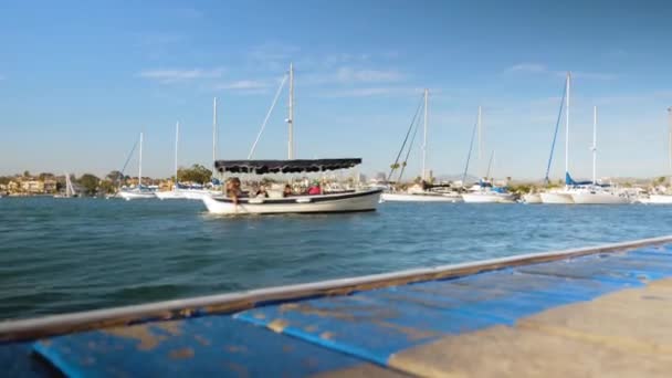 Barco Com Turistas Praia Newport — Vídeo de Stock